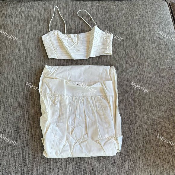 Reformation Carlow Two Piece Dress in White - Picture 8 of 16